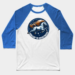 Gallop to Greatness: Spirited Horse's Triumph Baseball T-Shirt